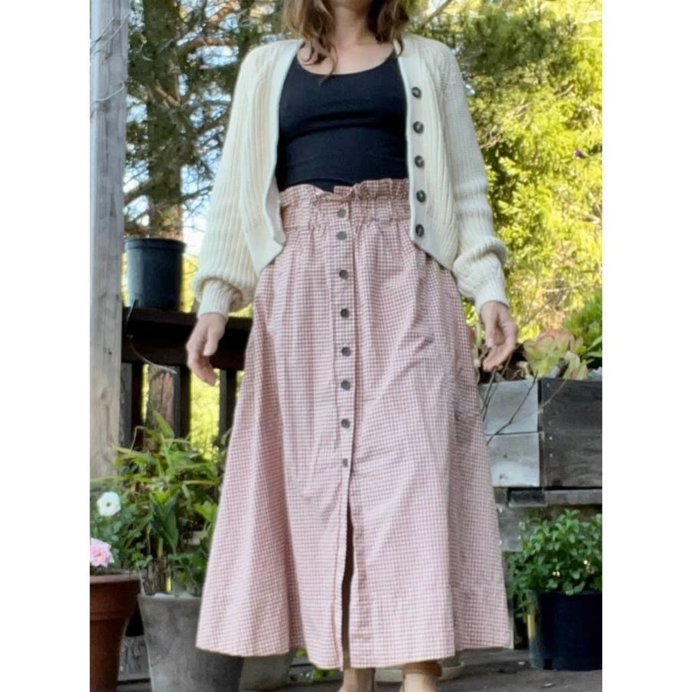 NWT Everlane Button-Front A-Line Skirt White Women Size S - Picture 5 of 5